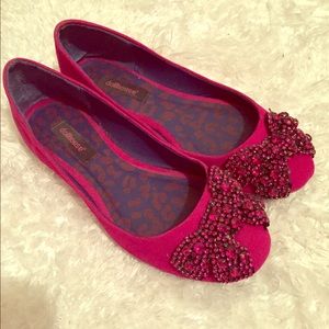 Pink gemmed flats