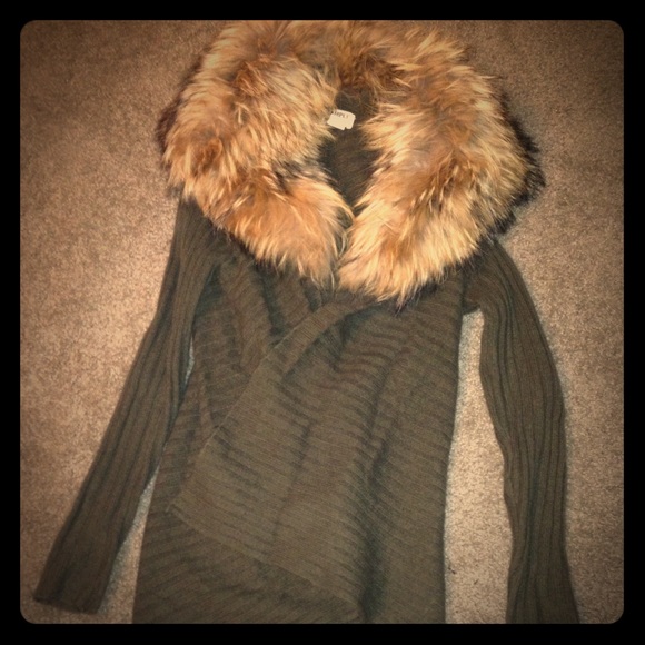 sample sale real fur cardigan