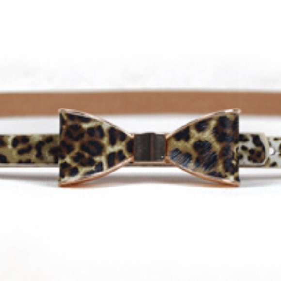 Leopard animal print bow belt