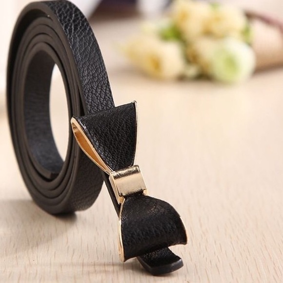 Black bow belt