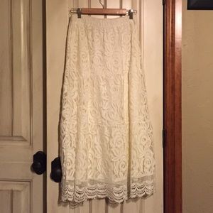 NWT Lauren Michelle Maxi Lace Skirt