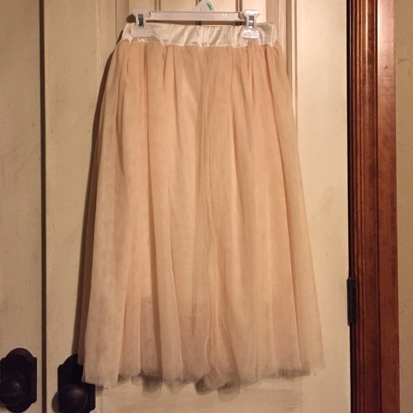 Cream Tulle Skirt