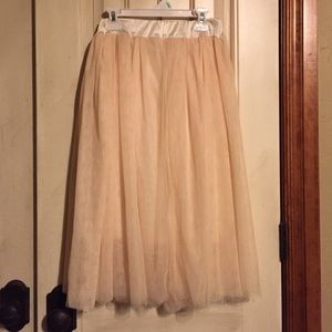 Cream Tulle Skirt