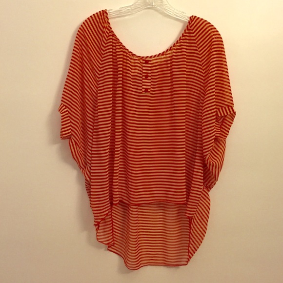 Orange striped top