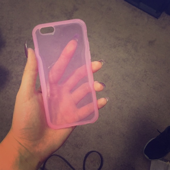 Clear pink iPhone 6 case