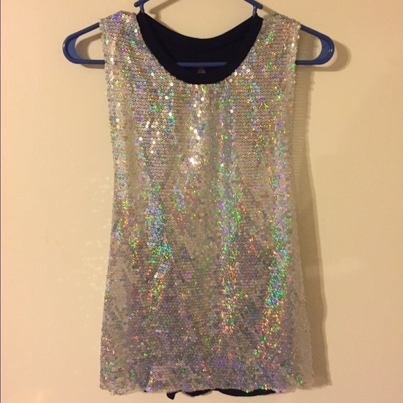 Irredescent sequin tank