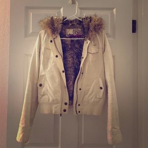 Hollister faux fur lined jacket