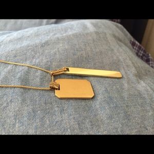 Madewell long gold dog tag necklace