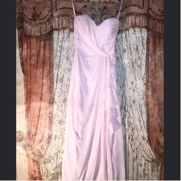 Dessy Collection Lux Chiffon Blush Dress