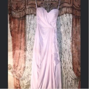 Dessy Collection Lux Chiffon Blush Dress