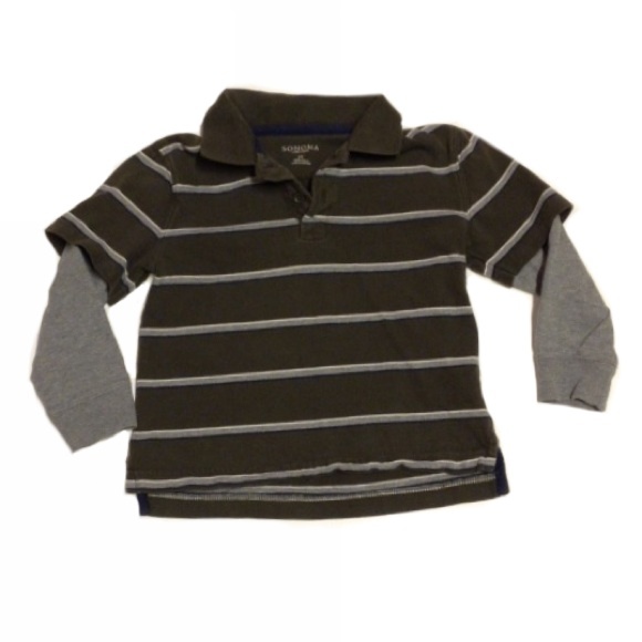 Ab) Boys 4T Sonoma Army Green Long Sleeve Polo Shirt