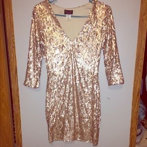 BEAUTIFUL! Quarter length sleeved sequin dress.