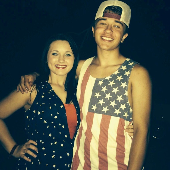 American flag tank top