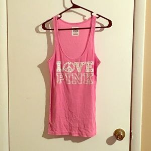 Large love pink tank