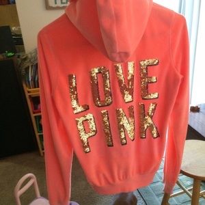 Victoria's Secret salmon zip up jacket