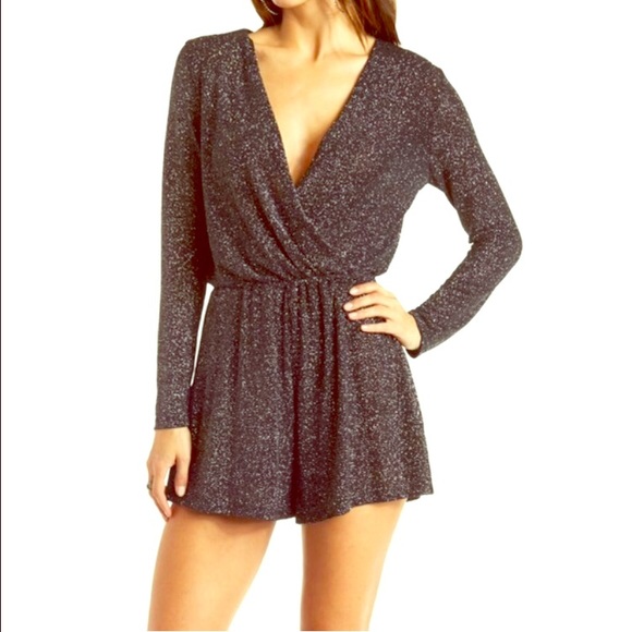glitter romper long sleeve