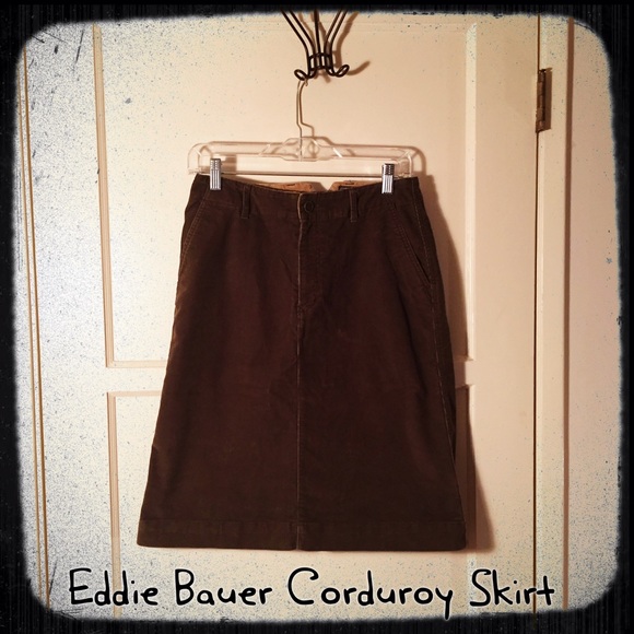 Eddie Bauer Olive Green Corduroy Skirt size 4