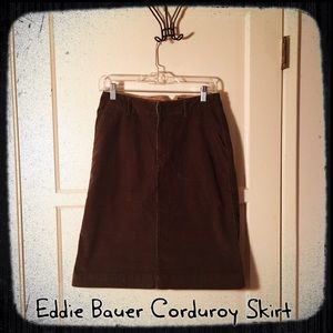 Eddie Bauer Olive Green Corduroy Skirt size 4
