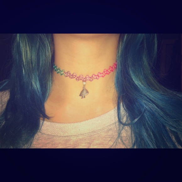 Rainbow mushroom choker
