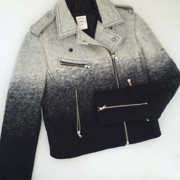 ✨SOLD✨new | Gap Charcoal Wool Ombre Moto Jacket S - Picture 4 of 4