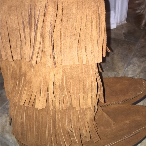 Fringe boots. Never worn.