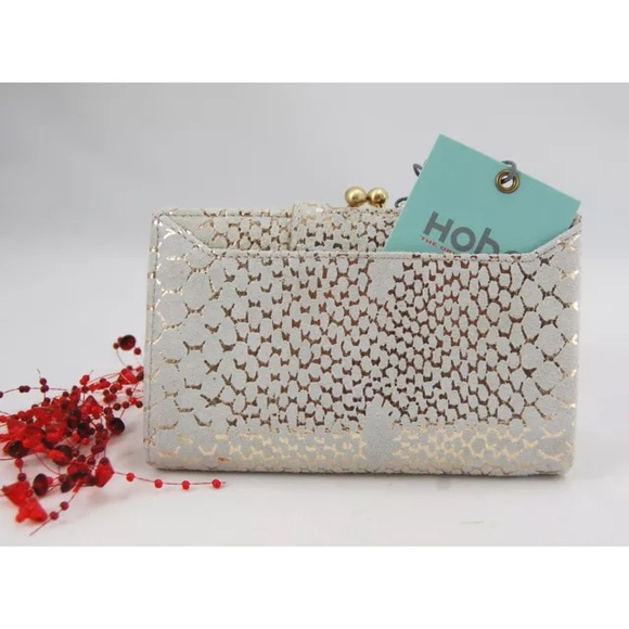 NWT Hobo Alice Gold Filigree Exotic Leather Wallet - Picture 2 of 4