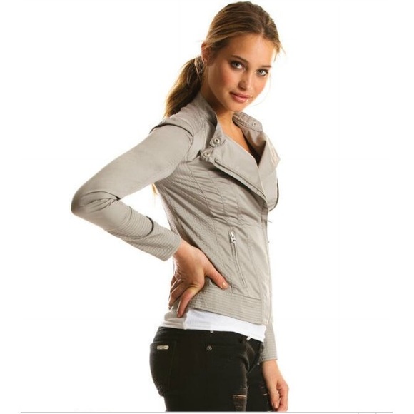 ✨SOLD✨ new | Armani Exchange Beige Moto Jacket S - Picture 2 of 4