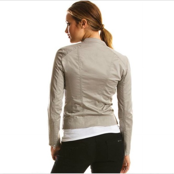 ✨SOLD✨ new | Armani Exchange Beige Moto Jacket S - Picture 3 of 4