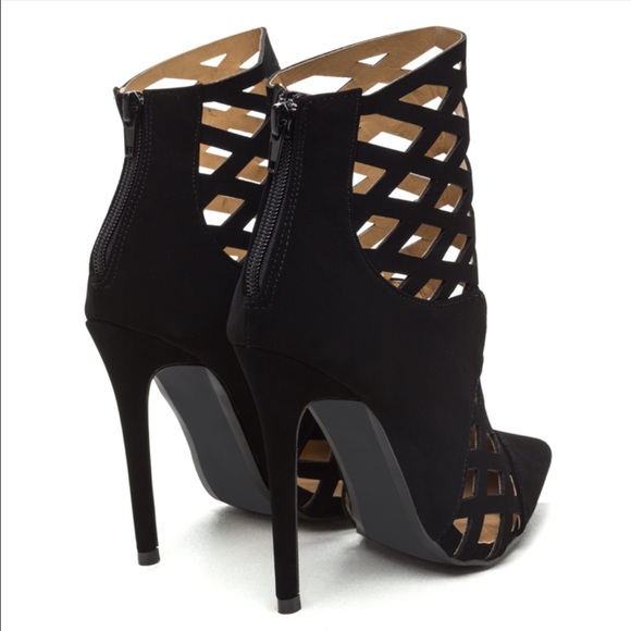 Black Caged Booties - Picture 2 of 4