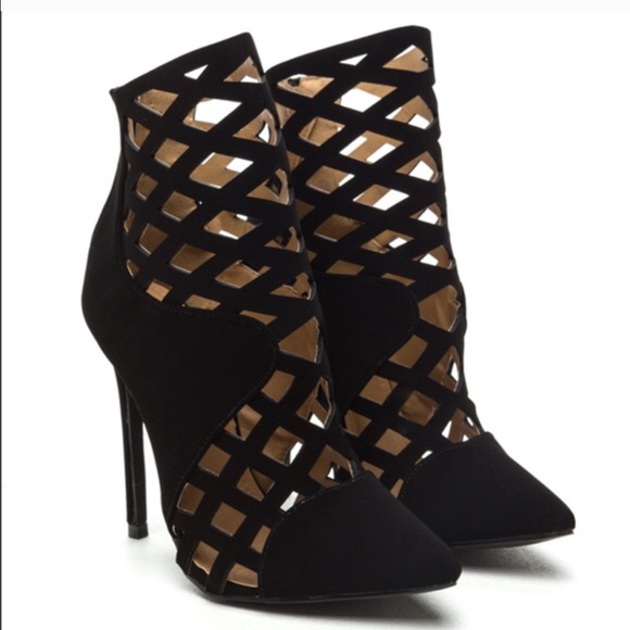 Black Caged Booties - Picture 4 of 4