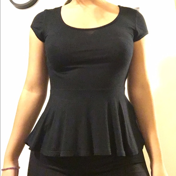 Black peplum top