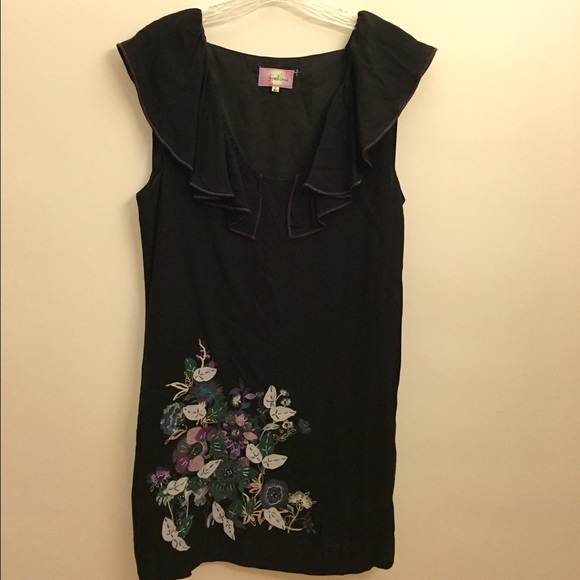 Floral Embroidered Chiffon Dress