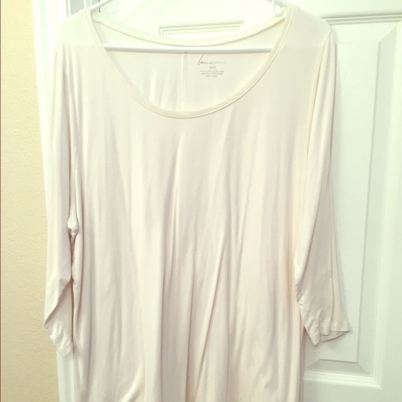 Lane Bryant Cream Tunic With Sheer Panel