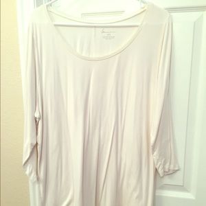 Lane Bryant Cream Tunic With Sheer Panel
