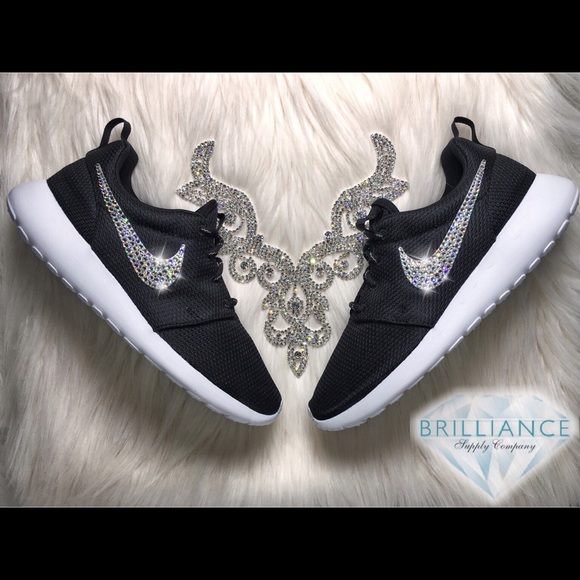Nike Shoes - Swarovski Nike Roshe One Black Running Shoes