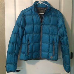 Ascent blue lightweight down coat.