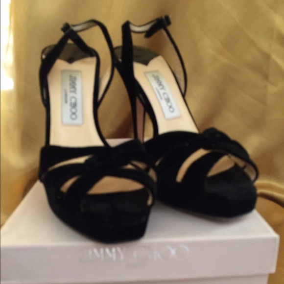 Jimmy Choo cheeta velvet black