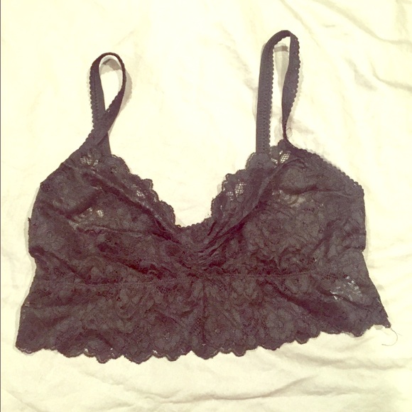 Black lace bralette crop top