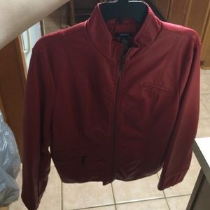 Red leather jacket