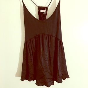 Black flowy silk tank