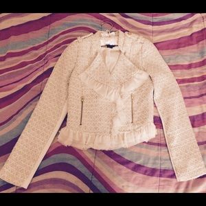 Classy White and Gold Winter Blazer