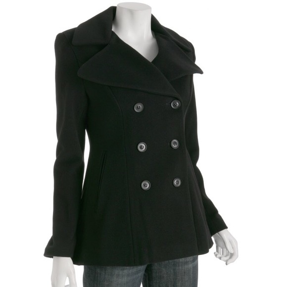 DKNY wool-cashmere Black Double Breasted Peacoat