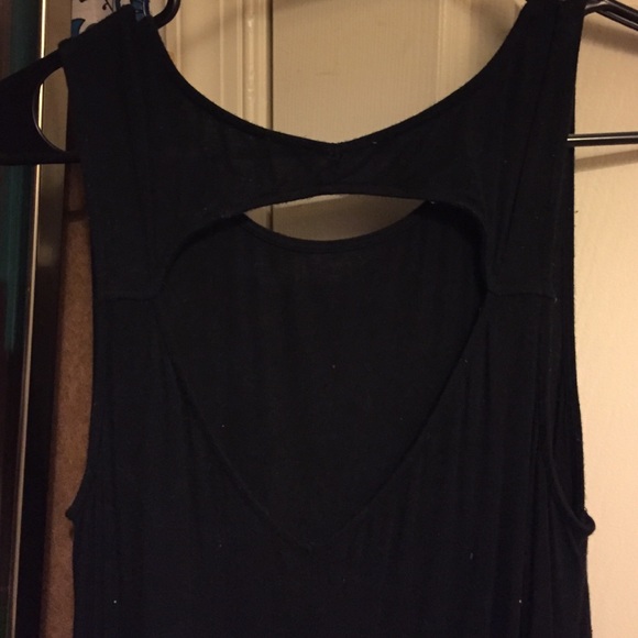 Black open back dress