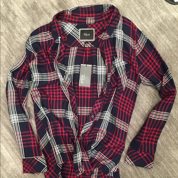 Red and Navy Rails button down