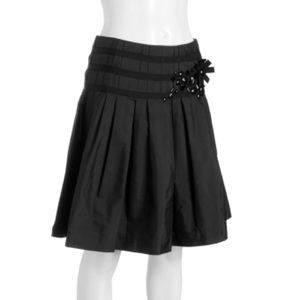 Robert Rodriguez Black Embellished Pleated Skirt