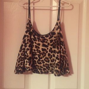 Cheetah print crop tank