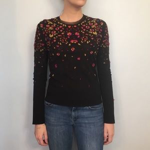 Vivienne Tam Mesh Flora & Fauna Embroidered Top