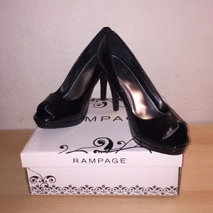 Black rampage patten leather heels - size 9m