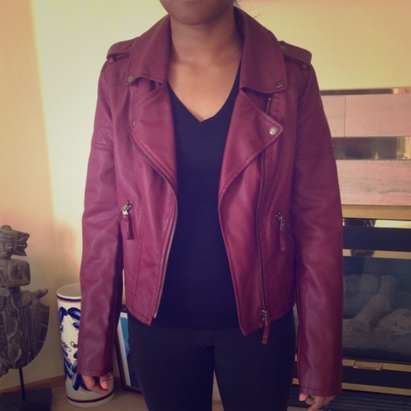 Burgundy leather jacket
