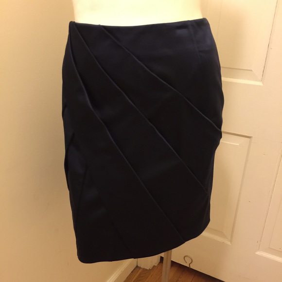 NWT Per Se Sapphire blue satin dressy skirt, Sz 8 - Picture 1 of 4